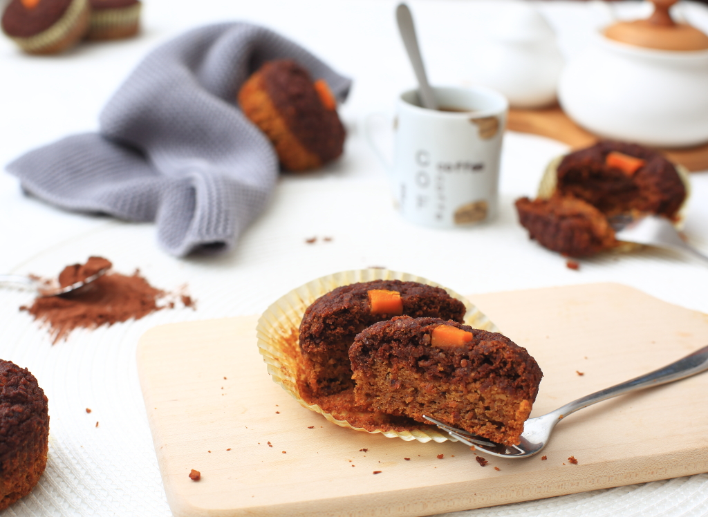 Fluffige Kürbis-Muffins mit Kakao – Die gesunde Linie