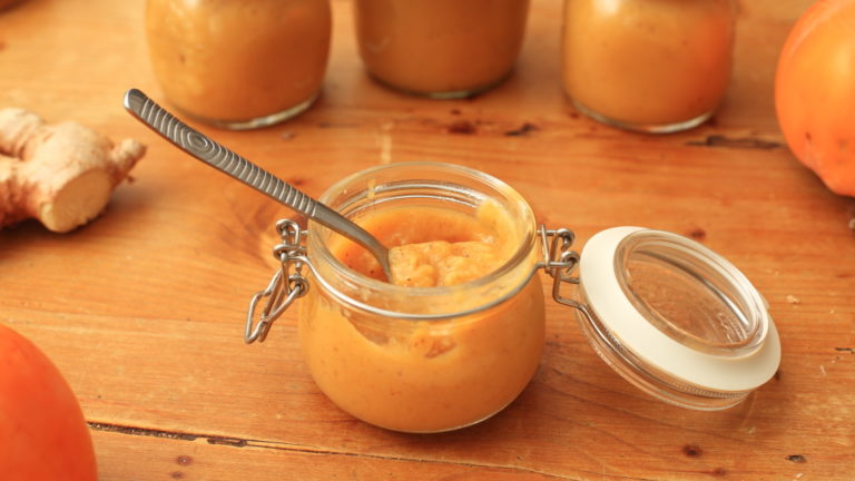 Kaki-Ingwer-Marmelade ohne Zucker – Die gesunde Linie