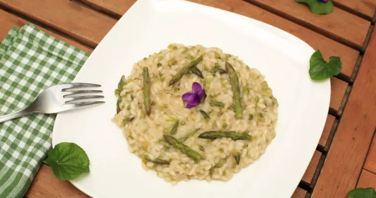 Cremiges Wildspargel-Risotto mit Jungzwiebel