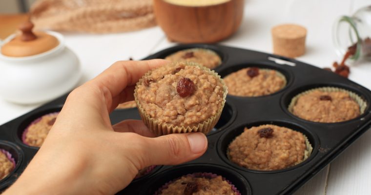 Glutenfreie Bananen-Muffins mit Hirse & Rosinen